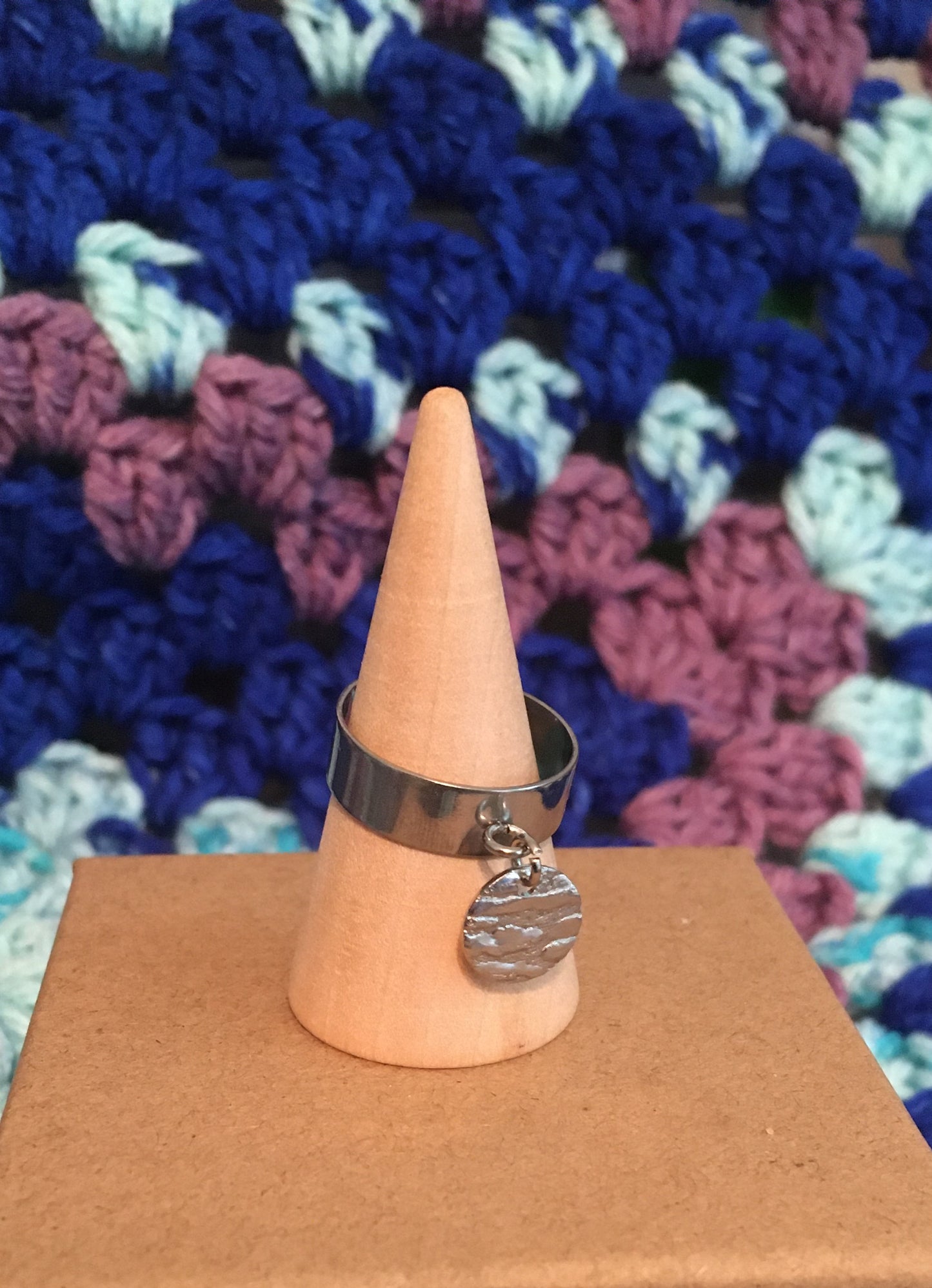 Simplicité | Bague breloque en acier inoxydable