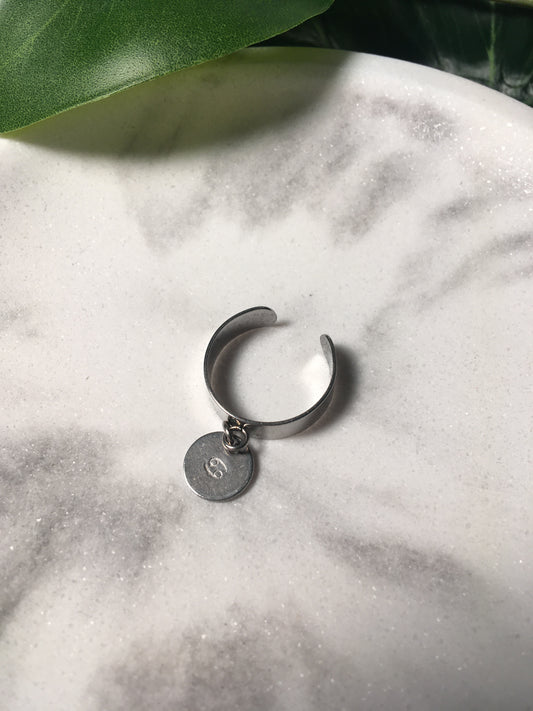 Mon signe astro | Bague breloque estampée en acier inoxydable
