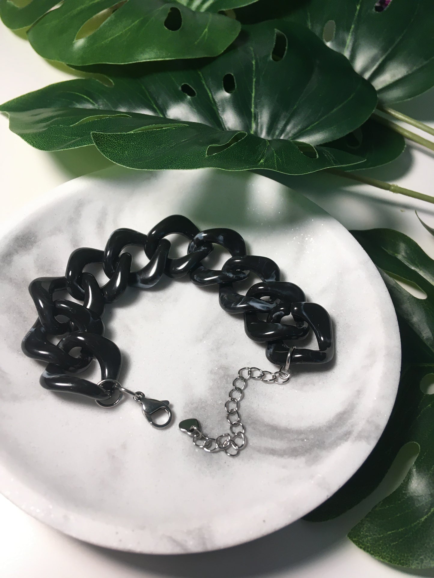 Marbre Noir | Bracelet en acrylique