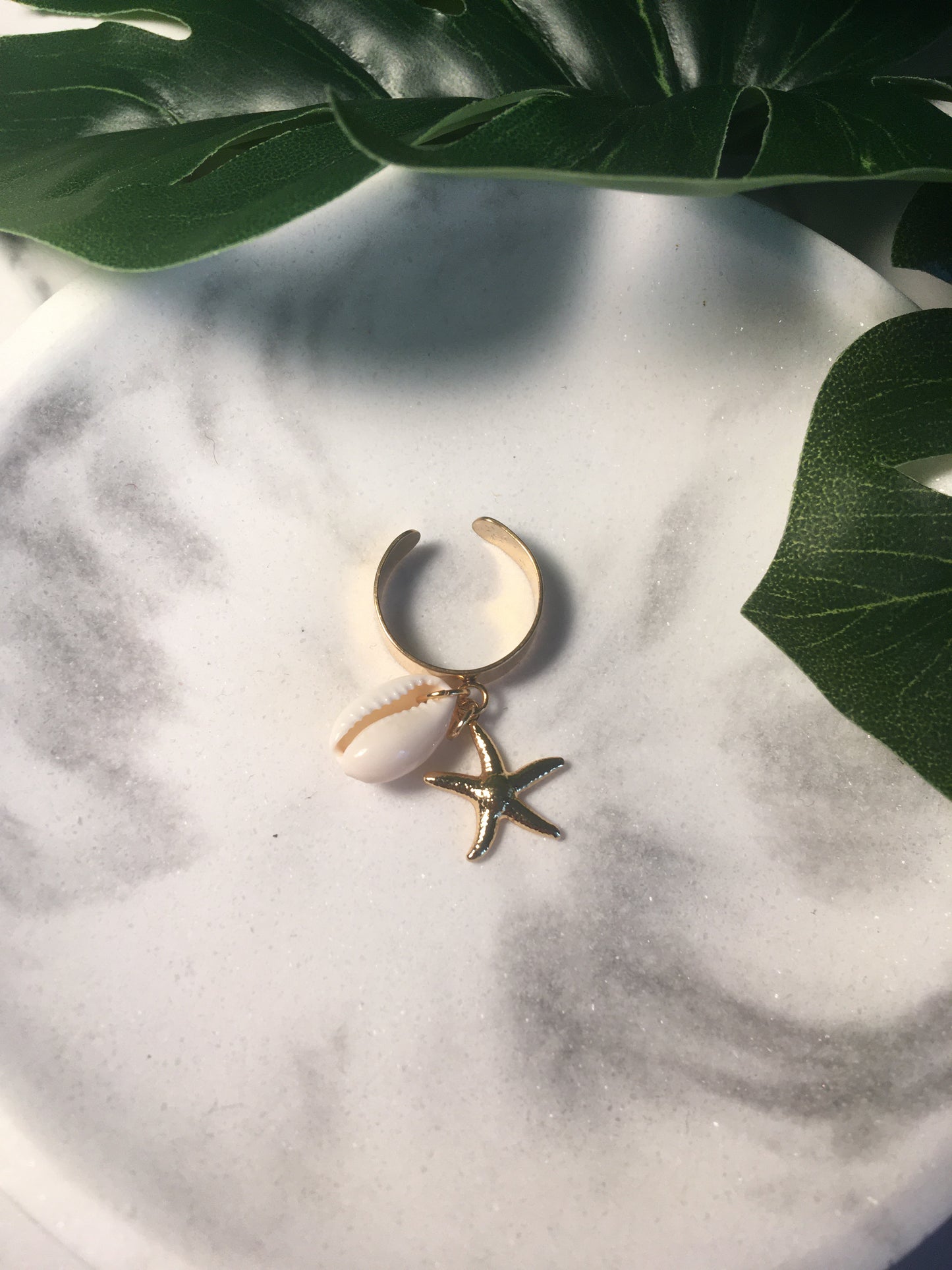 Bague Étoile de mer et coquillage