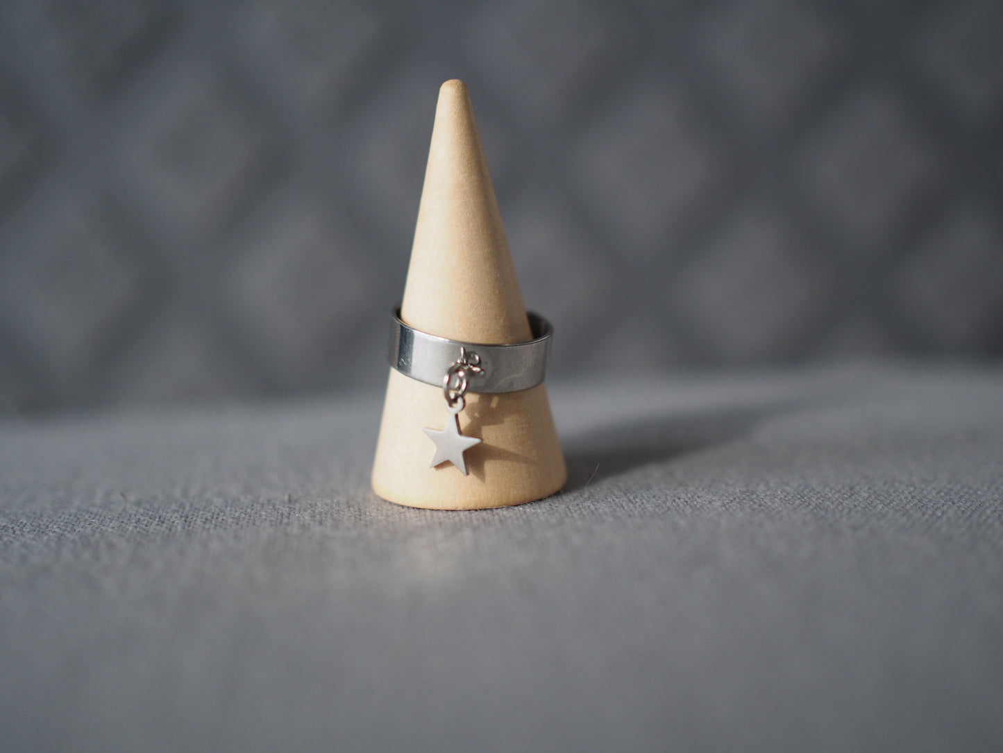 Star | Bague breloque en acier inoxydable