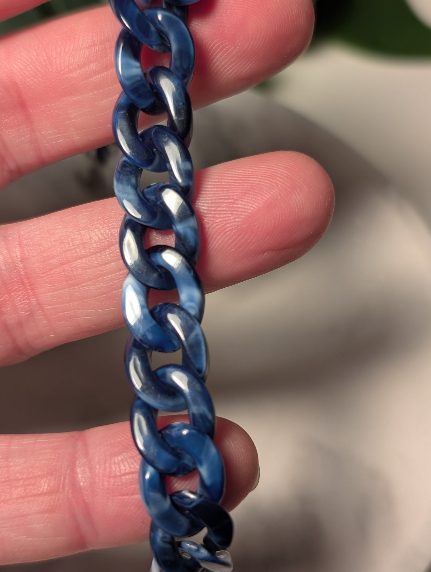 Petit marbré marin | Bracelet en acrylique