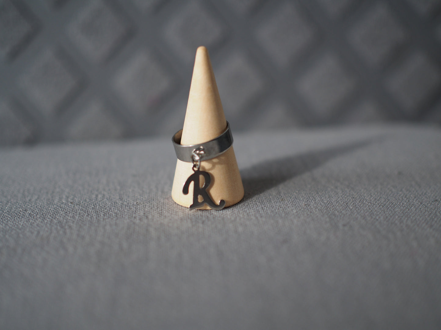 Ma petite lettre | Bague breloque acier inoxydable