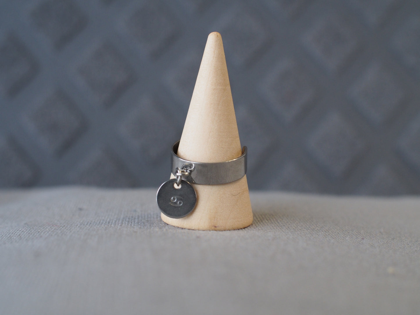 Mon signe astro | Bague breloque estampée en acier inoxydable