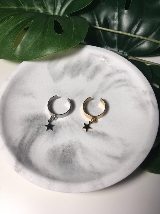 Star | Bague breloque en acier inoxydable