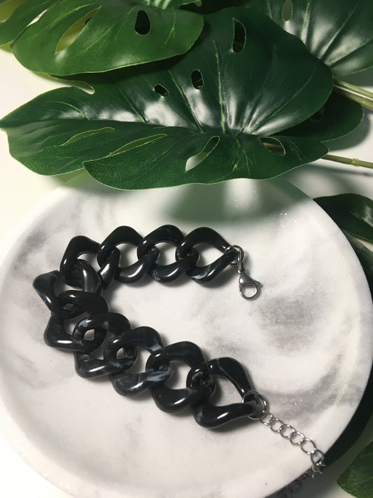 Marbre Noir | Bracelet en acrylique