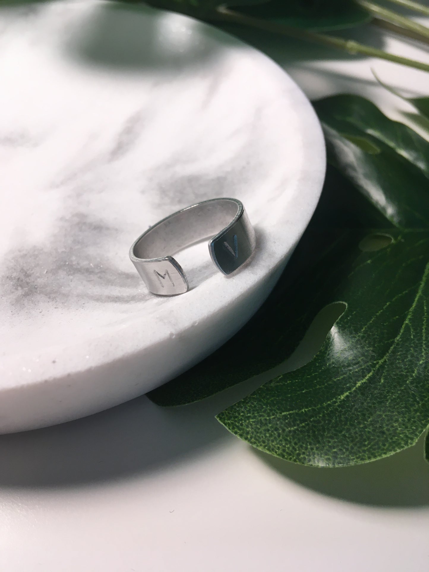 Mes initiales | Bague estampée en aluminium