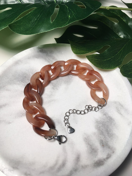 Caramel Marbré | Bracelet en acrylique