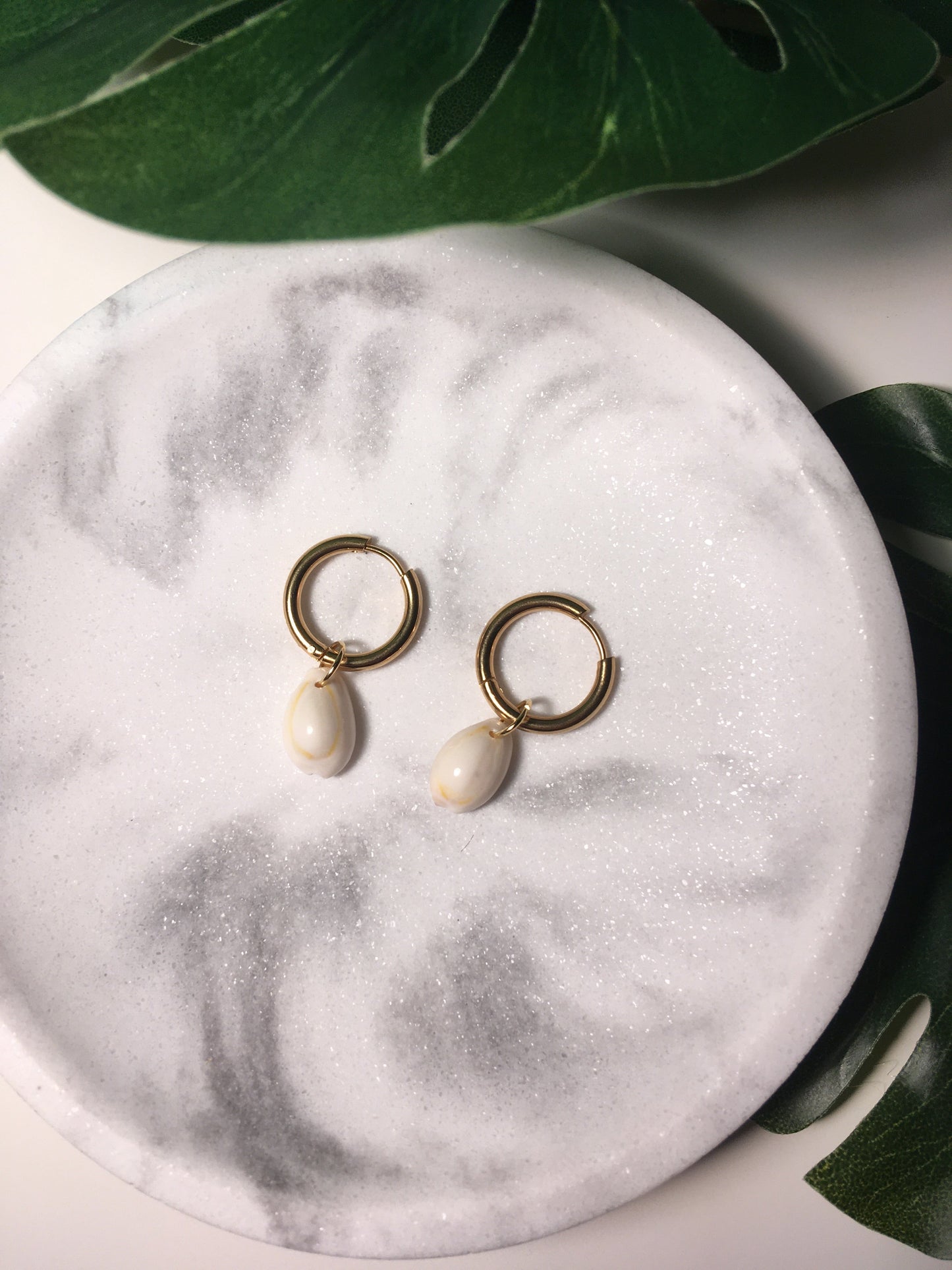 Coquillage d'été | Boucles d'oreilles créoles en acier inoxydable