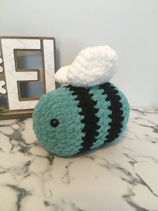 Abeille turquoise et noire