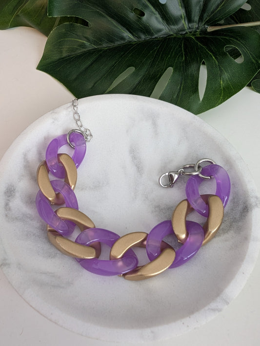 Mauve translucide et doré