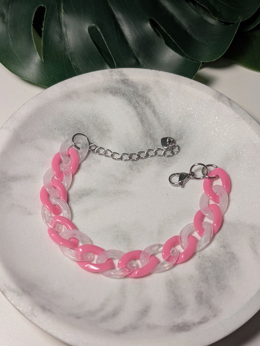 Petit rose et blanc | Bracelet en acrylique