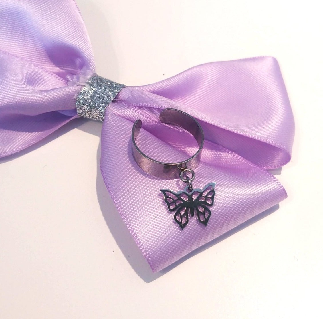 Butterfly | Bague breloque en acier inoxydable