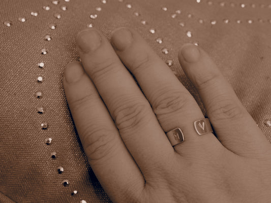 Mes initiales | Bague estampée en aluminium